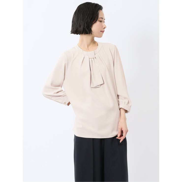 金具付きボウタイ風 7分袖プルオーバーブラウス | TAKA-Q WOMEN | 詳細画像26 