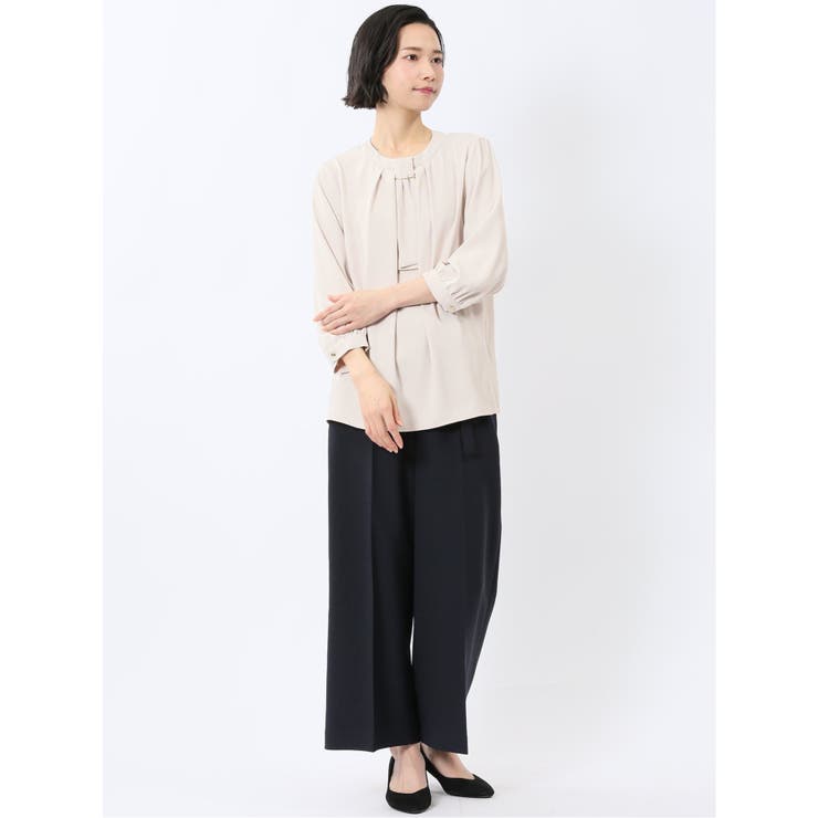 金具付きボウタイ風 7分袖プルオーバーブラウス | TAKA-Q WOMEN | 詳細画像27 