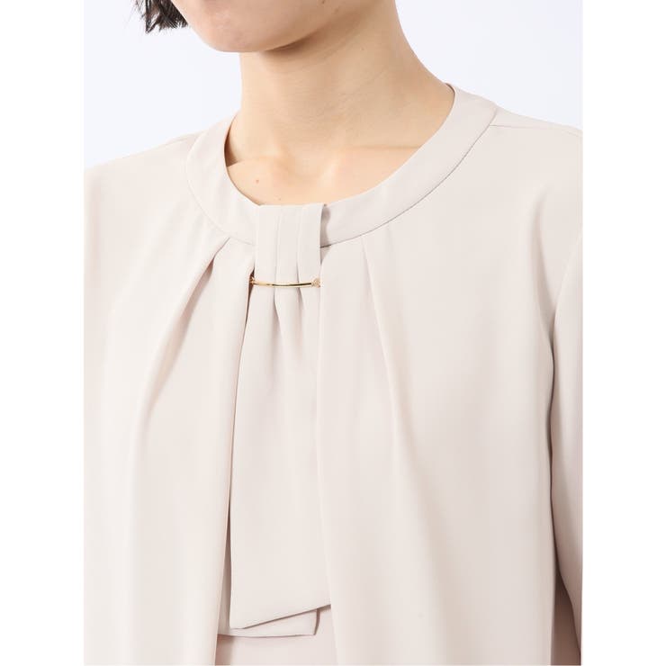 金具付きボウタイ風 7分袖プルオーバーブラウス | TAKA-Q WOMEN | 詳細画像31 