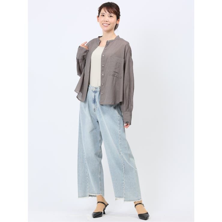 ノイア/Noia 接触冷感 無地オーバー長袖シャツ | TAKA-Q WOMEN | 詳細画像15 