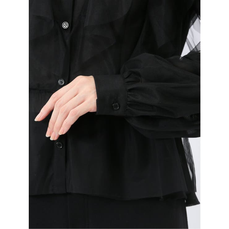 フリル 前開き 長袖ブラウス | TAKA-Q WOMEN | 詳細画像10 