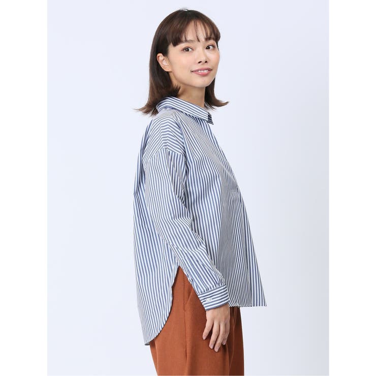 【WEB限定】形態安定 スキッパープルオーバー長袖ブラウス | TAKA-Q WOMEN | 詳細画像13 