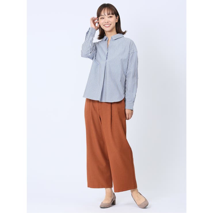 【WEB限定】形態安定 スキッパープルオーバー長袖ブラウス | TAKA-Q WOMEN | 詳細画像19 
