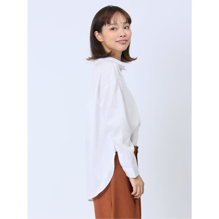 【WEB限定】形態安定 スキッパープルオーバー長袖ブラウス | TAKA-Q WOMEN | 詳細画像4 