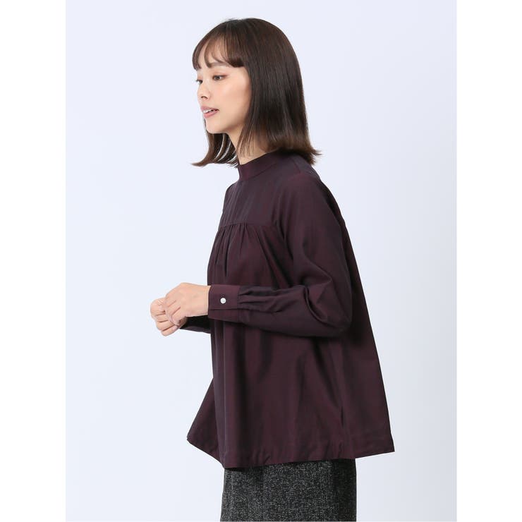 【WEB限定】起毛 スタンドカラープルオーバー長袖ブラウス | TAKA-Q WOMEN | 詳細画像2 
