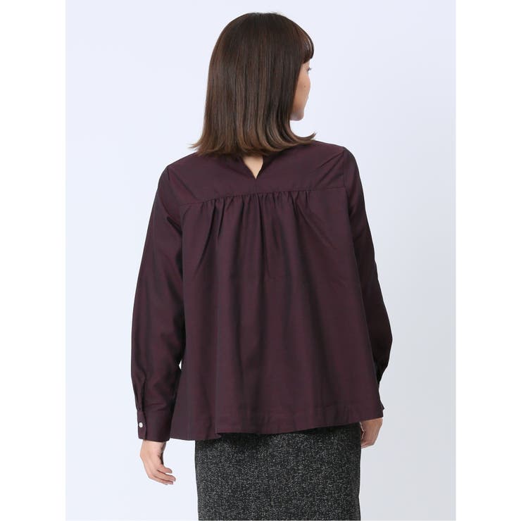 【WEB限定】起毛 スタンドカラープルオーバー長袖ブラウス | TAKA-Q WOMEN | 詳細画像3 