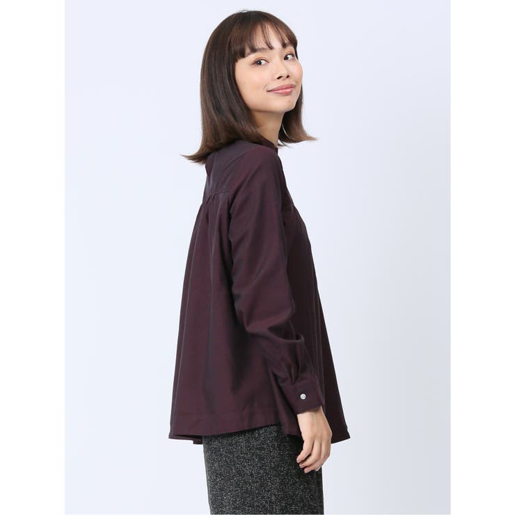 【WEB限定】起毛 スタンドカラープルオーバー長袖ブラウス | TAKA-Q WOMEN | 詳細画像4 