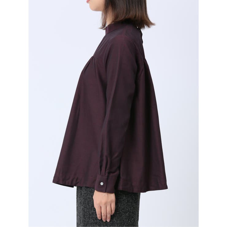 【WEB限定】起毛 スタンドカラープルオーバー長袖ブラウス | TAKA-Q WOMEN | 詳細画像6 