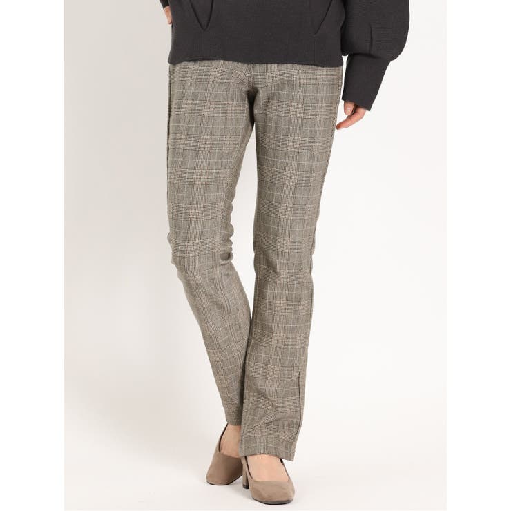 蓄熱保温 ポンチ裏起毛 チェック柄 ストレートパンツ[品番：TKQJ0017260]｜TAKA-Q  WOMEN（タカキューウーマン）のレディースファッション通販｜SHOPLIST（ショップリスト）