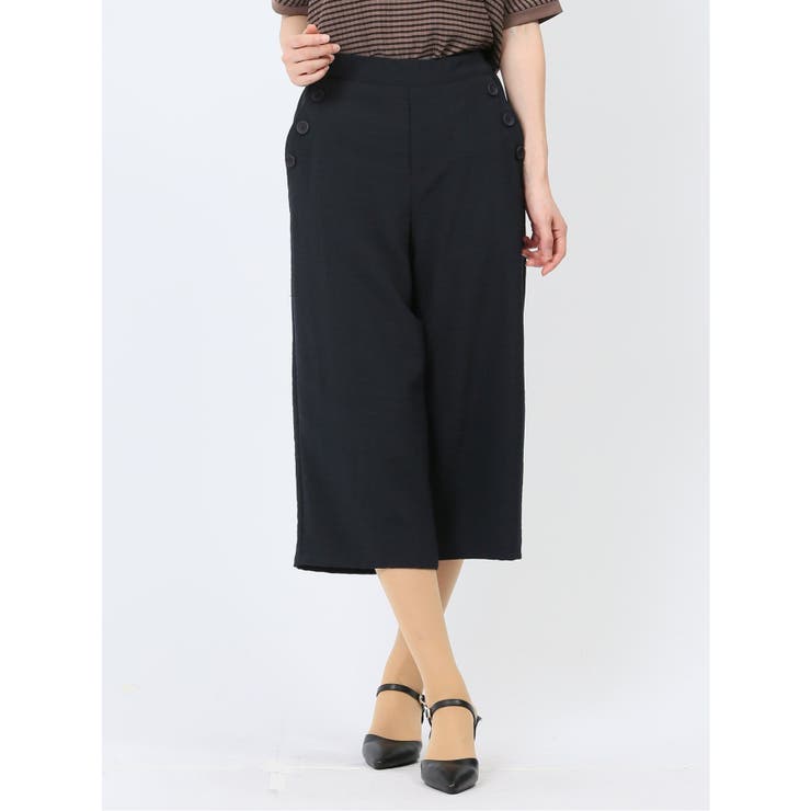75紺 | ボタン付き ワイドマリンパンツ | TAKA-Q WOMEN