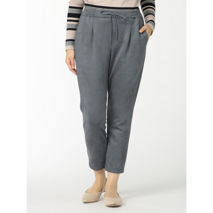 70青 | ストレッチ フェイクスエード ドロストパンツ | TAKA-Q WOMEN