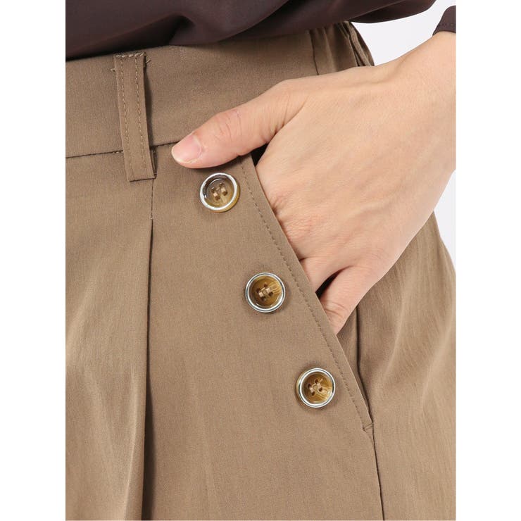 ストレッチ ボタン付き ワンタック ワイドパンツ | TAKA-Q WOMEN | 詳細画像31 