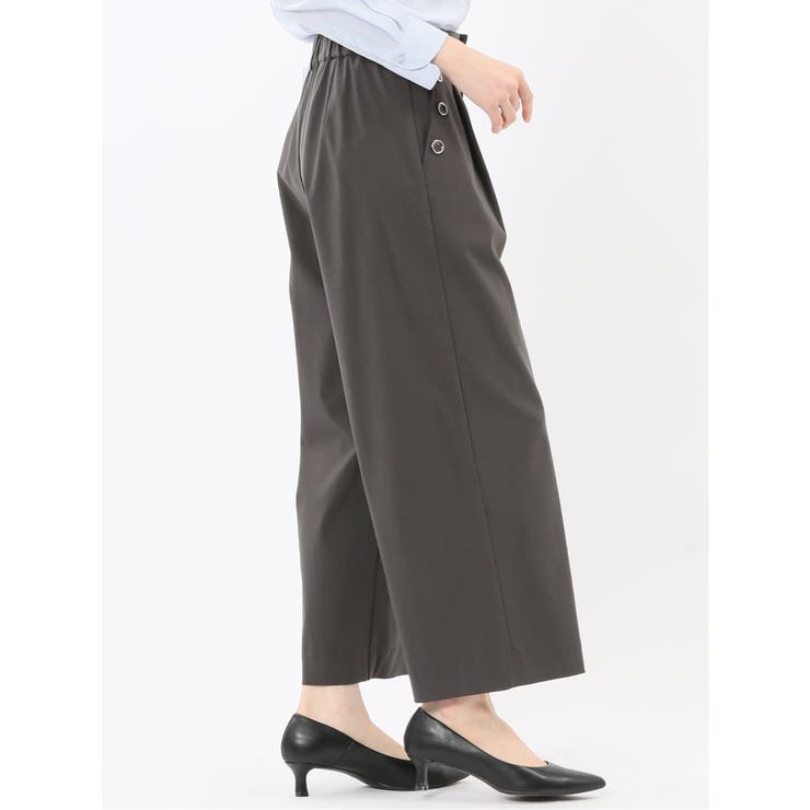 ストレッチ ボタン付き ワンタック ワイドパンツ | TAKA-Q WOMEN | 詳細画像4 