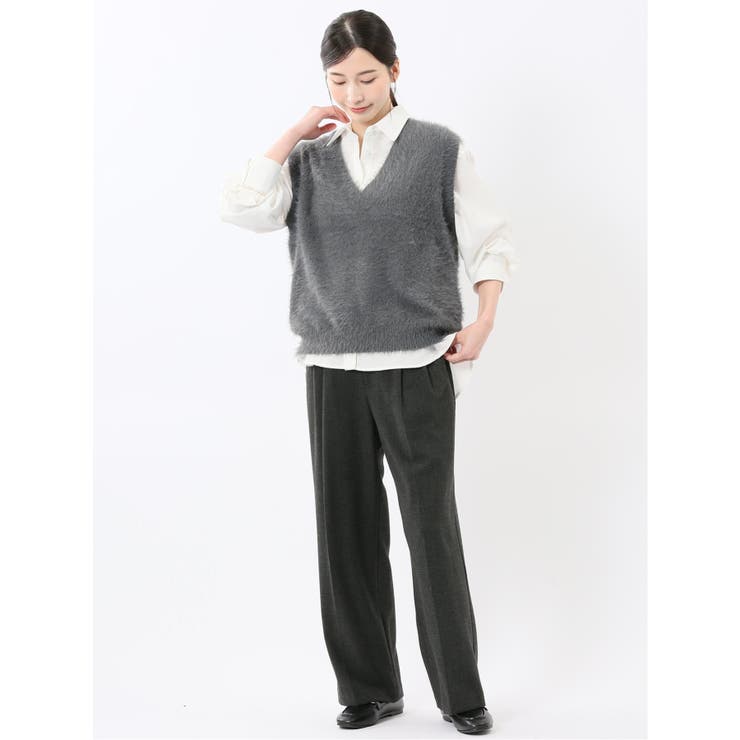 ストレッチ 両面起毛 ツータック ワイドパンツ | TAKA-Q WOMEN | 詳細画像44 