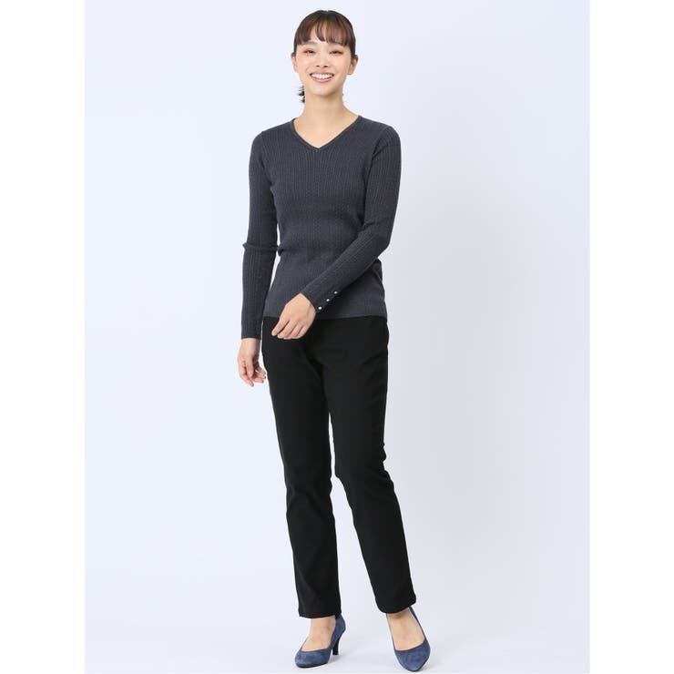 美シャイン ヘリンボンストレートパンツ | TAKA-Q WOMEN | 詳細画像11 