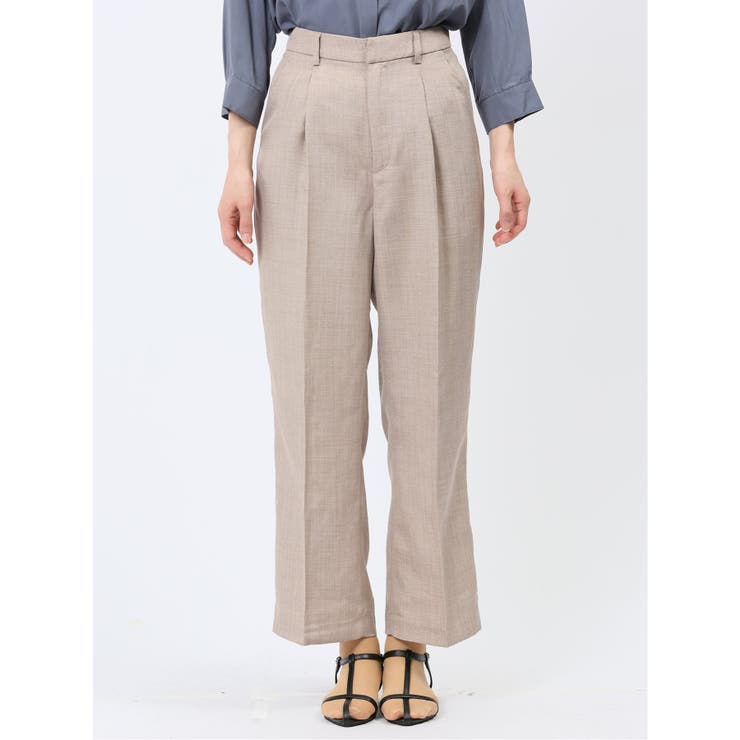 ハンチ/HUNCH リネンライク タックストレートパンツ | TAKA-Q WOMEN | 詳細画像30 