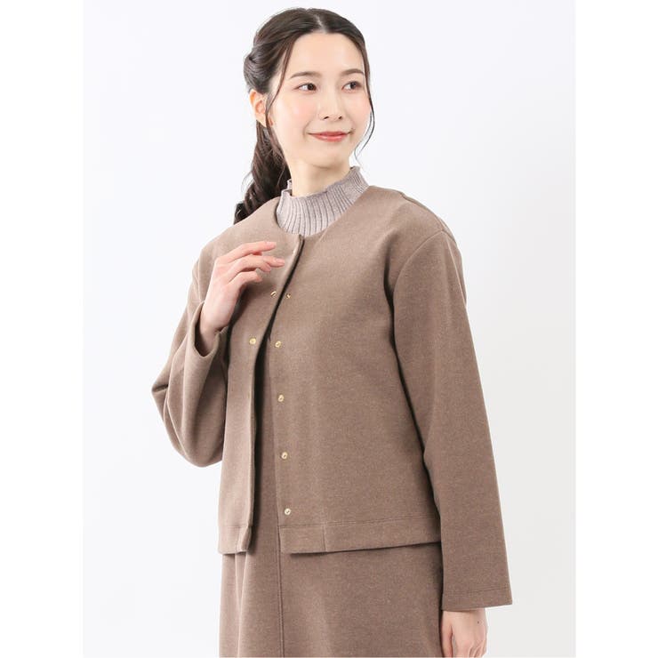 30茶 | ストレッチウォッシャブル ウーリッシュ クルーカーディガン(セットアップ可能) | TAKA-Q WOMEN