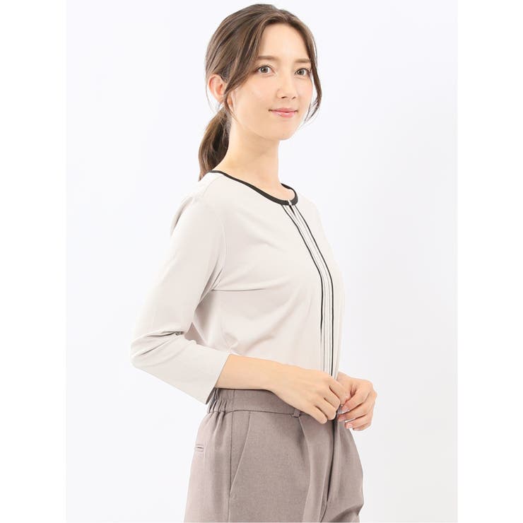 綿スムス 配色 7分袖Tシャツ | TAKA-Q WOMEN | 詳細画像13 