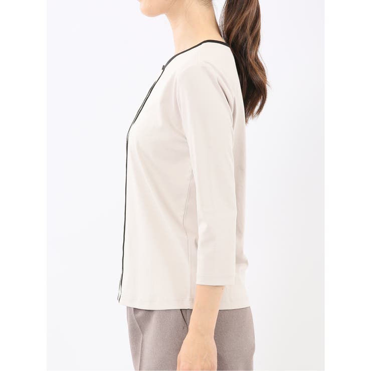 綿スムス 配色 7分袖Tシャツ | TAKA-Q WOMEN | 詳細画像16 