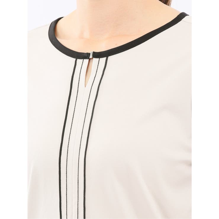 綿スムス 配色 7分袖Tシャツ | TAKA-Q WOMEN | 詳細画像18 
