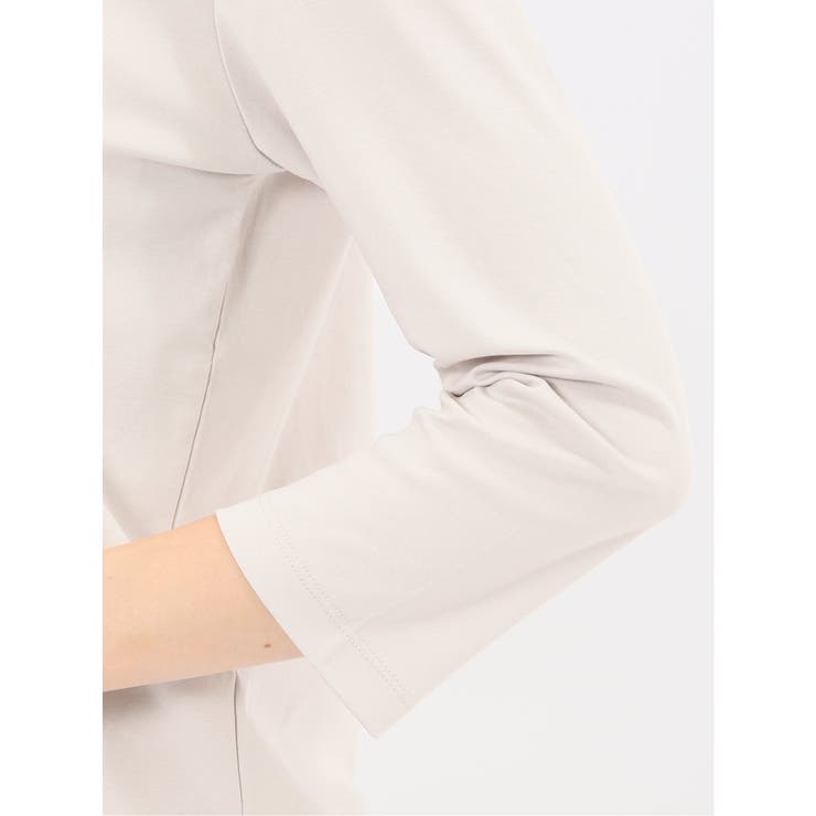 綿スムス 配色 7分袖Tシャツ | TAKA-Q WOMEN | 詳細画像19 