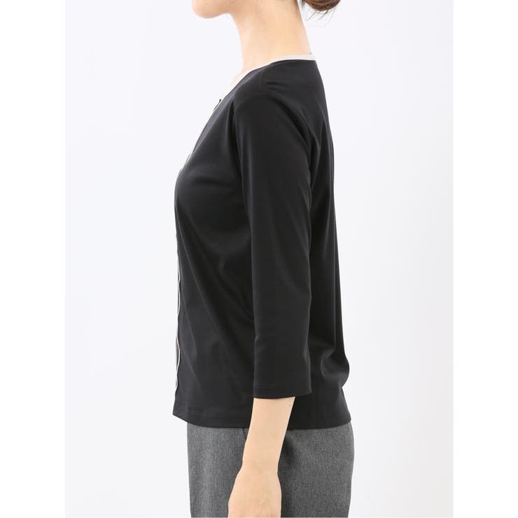 綿スムス 配色 7分袖Tシャツ | TAKA-Q WOMEN | 詳細画像25 