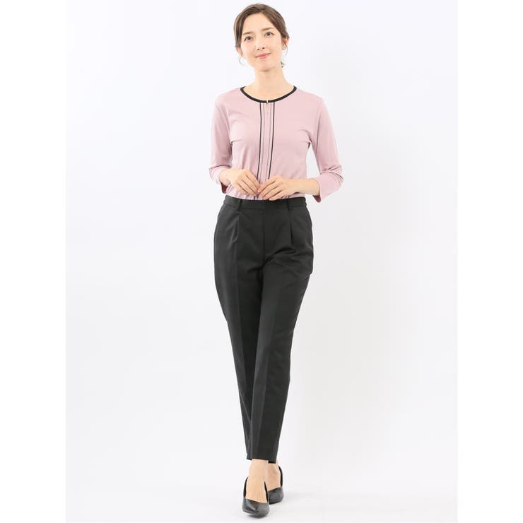 綿スムス 配色 7分袖Tシャツ | TAKA-Q WOMEN | 詳細画像32 