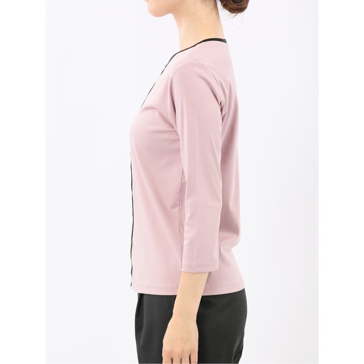 綿スムス 配色 7分袖Tシャツ | TAKA-Q WOMEN | 詳細画像34 