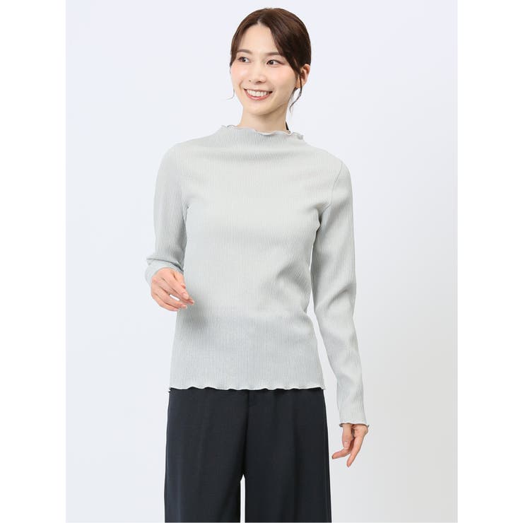 ラメプリーツメロー 長袖プルオーバー | TAKA-Q WOMEN | 詳細画像1 