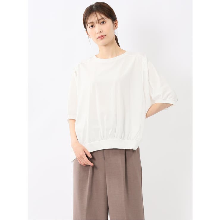 異素材切替 クルーネック ドルマンプルオーバー | TAKA-Q WOMEN | 詳細画像1 