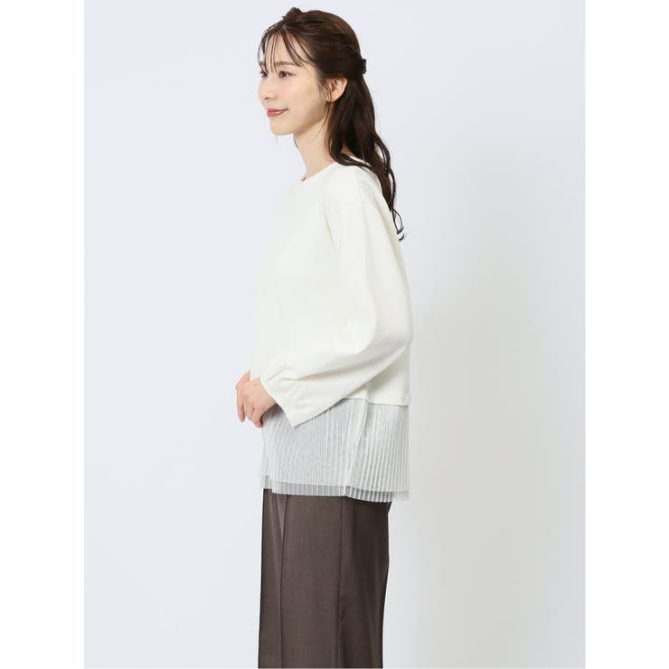 裾プリーツ クルーネック 長袖プルオーバー | TAKA-Q WOMEN | 詳細画像2 