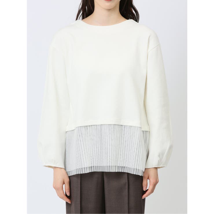 裾プリーツ クルーネック 長袖プルオーバー | TAKA-Q WOMEN | 詳細画像6 