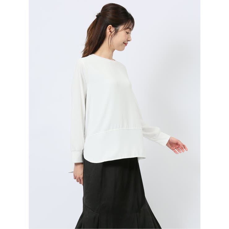 異素材切替 長袖プルオーバー | TAKA-Q WOMEN | 詳細画像4 