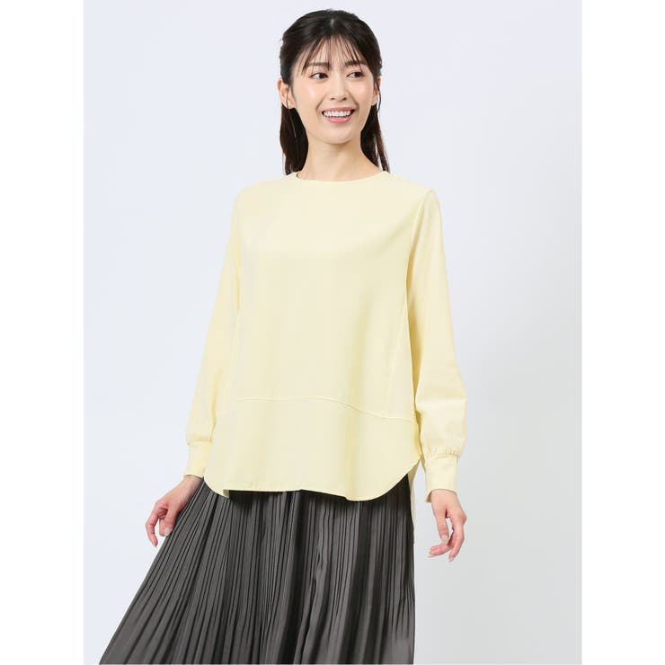 40黄 | 異素材切替 長袖プルオーバー | TAKA-Q WOMEN