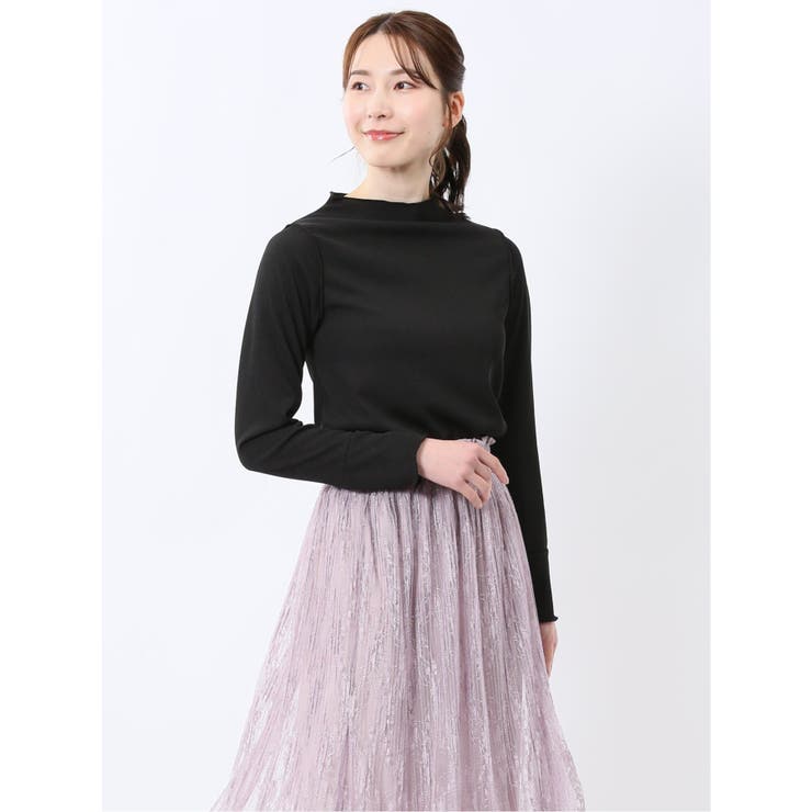 05黒 | ストレッチテレコ 長袖プルオーバー | TAKA-Q WOMEN