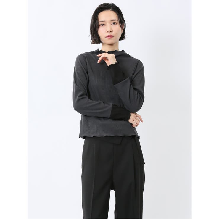 06グレー | ストレッチテレコ 長袖プルオーバー | TAKA-Q WOMEN