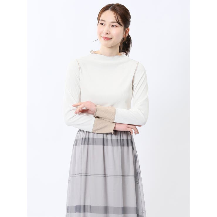 33ベージュ | ストレッチテレコ 長袖プルオーバー | TAKA-Q WOMEN