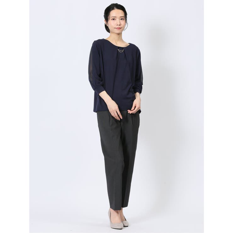 カットジョーゼット 7分袖 クループルオーバー | TAKA-Q WOMEN | 詳細画像15 