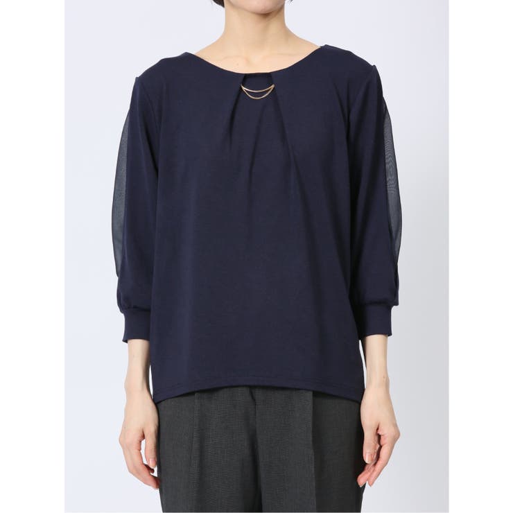 カットジョーゼット 7分袖 クループルオーバー | TAKA-Q WOMEN | 詳細画像16 