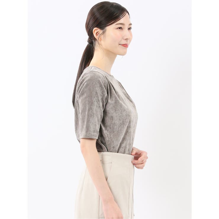 クラッシュベロア 半袖プルオーバー | TAKA-Q WOMEN | 詳細画像14 