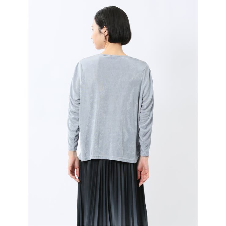 グロッシーツイル ギャザースリーブ プルオーバー | TAKA-Q WOMEN | 詳細画像16 