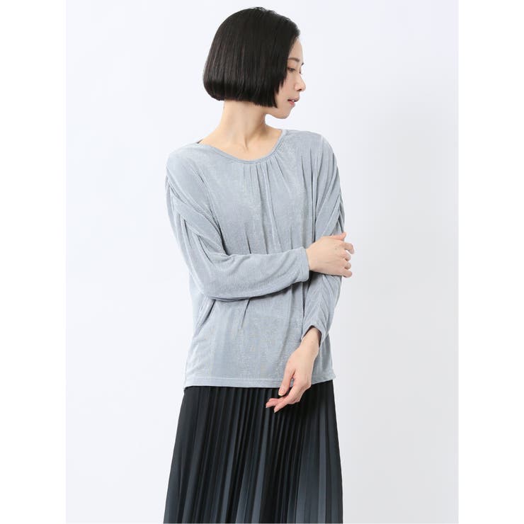 グロッシーツイル ギャザースリーブ プルオーバー | TAKA-Q WOMEN | 詳細画像17 