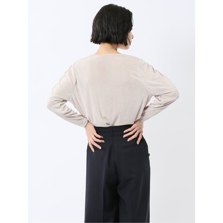 グロッシーツイル ギャザースリーブ プルオーバー | TAKA-Q WOMEN | 詳細画像3 