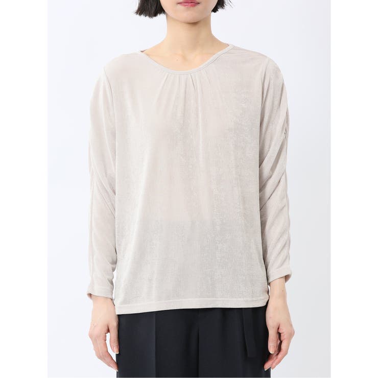 グロッシーツイル ギャザースリーブ プルオーバー | TAKA-Q WOMEN | 詳細画像6 