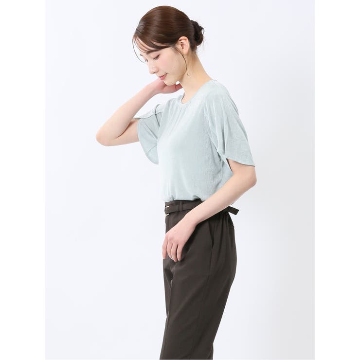 グロッシーツイル チューリップスリーブ プルオーバー | TAKA-Q WOMEN | 詳細画像26 