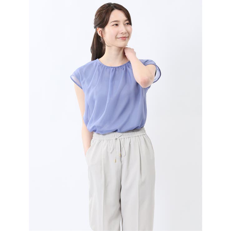 70青 | オーガンジー レイヤード プルオーバー | TAKA-Q WOMEN