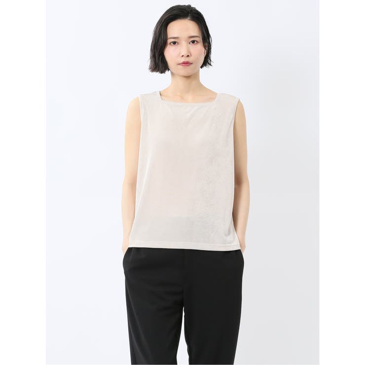 03ライトグレー | 前後2WAY グロッシーツイル タンクトップ | TAKA-Q WOMEN
