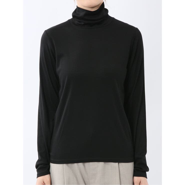 吸湿発熱 シアーテレコ タートルネック プルオーバー | TAKA-Q WOMEN | 詳細画像15 