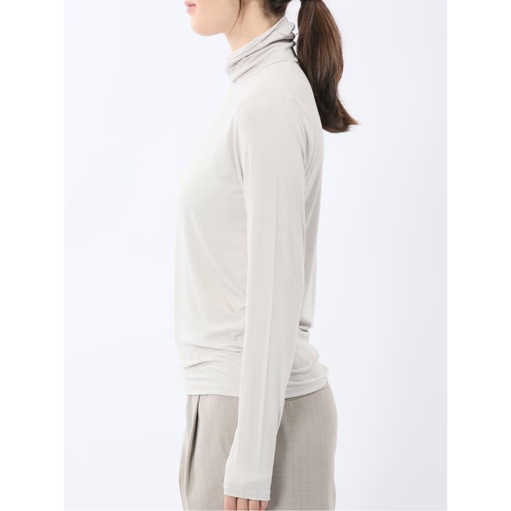 吸湿発熱 シアーテレコ タートルネック プルオーバー | TAKA-Q WOMEN | 詳細画像7 