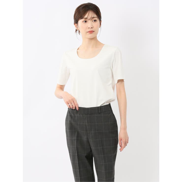 シルケットポンチ クルーネック半袖Tシャツ | TAKA-Q WOMEN | 詳細画像1 